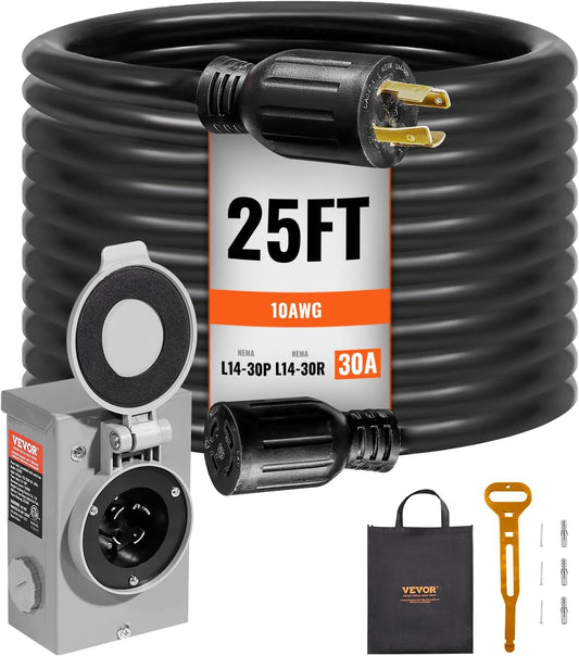 VEVOR 30 Amp Generator Cord and Power Inlet Box Kit Review