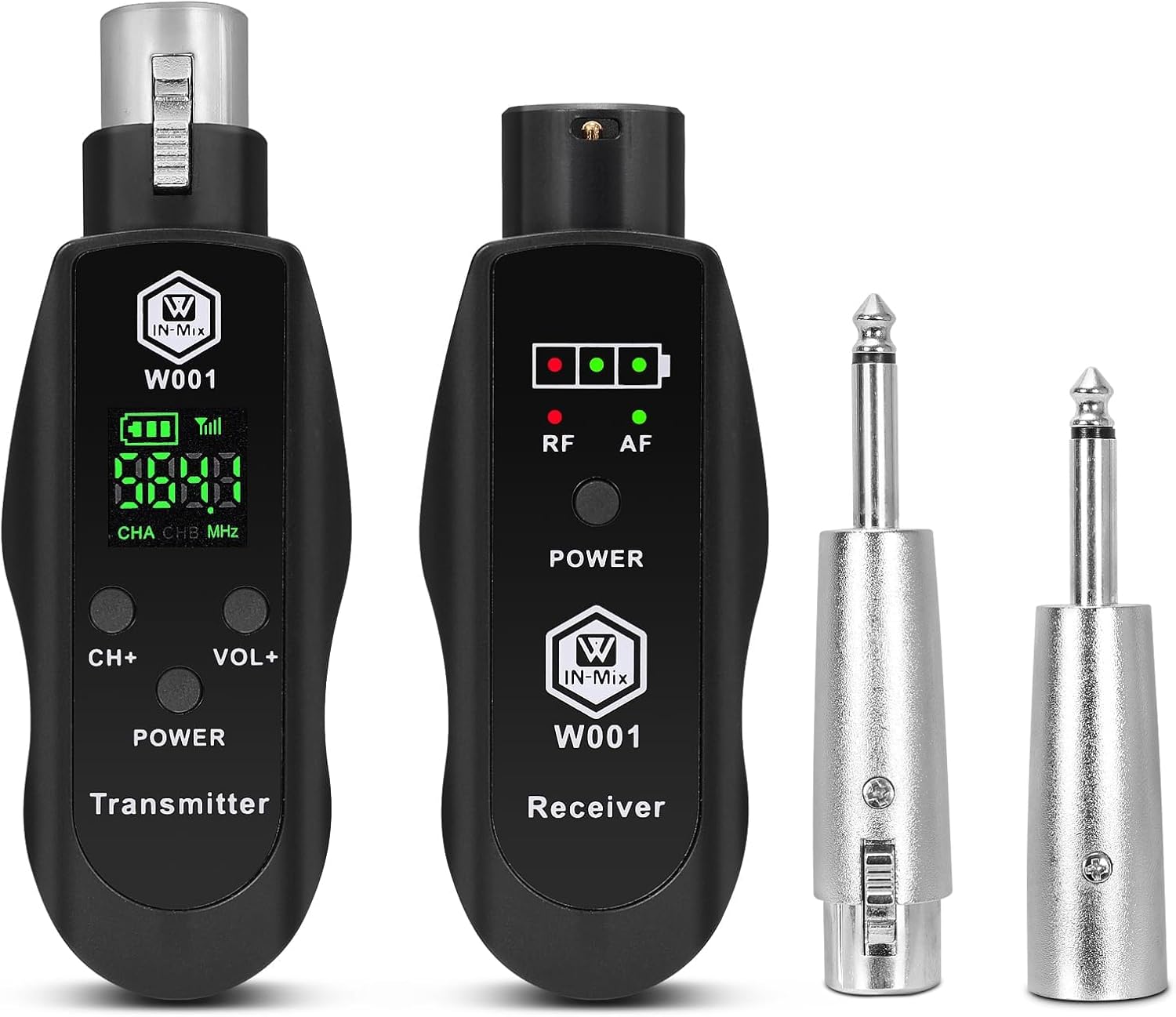 UHF Wireless XLR Transmitter and Receiver for Mics and Guitars