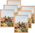ATOBART Oak Wood Picture Frame Set of 6 for Home Decor