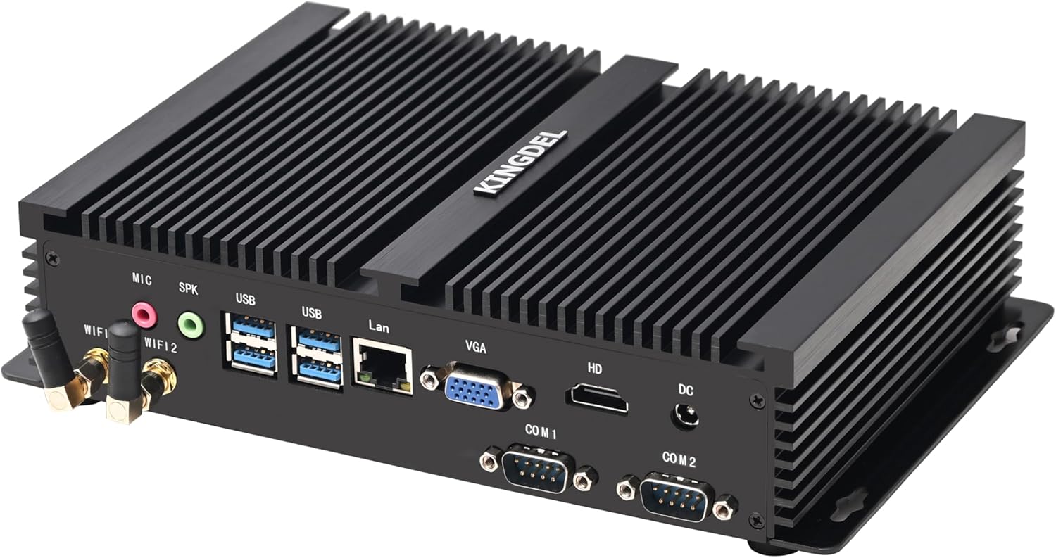 KINGDEL Mini Desktop Computer: Fanless Industrial PC with i7