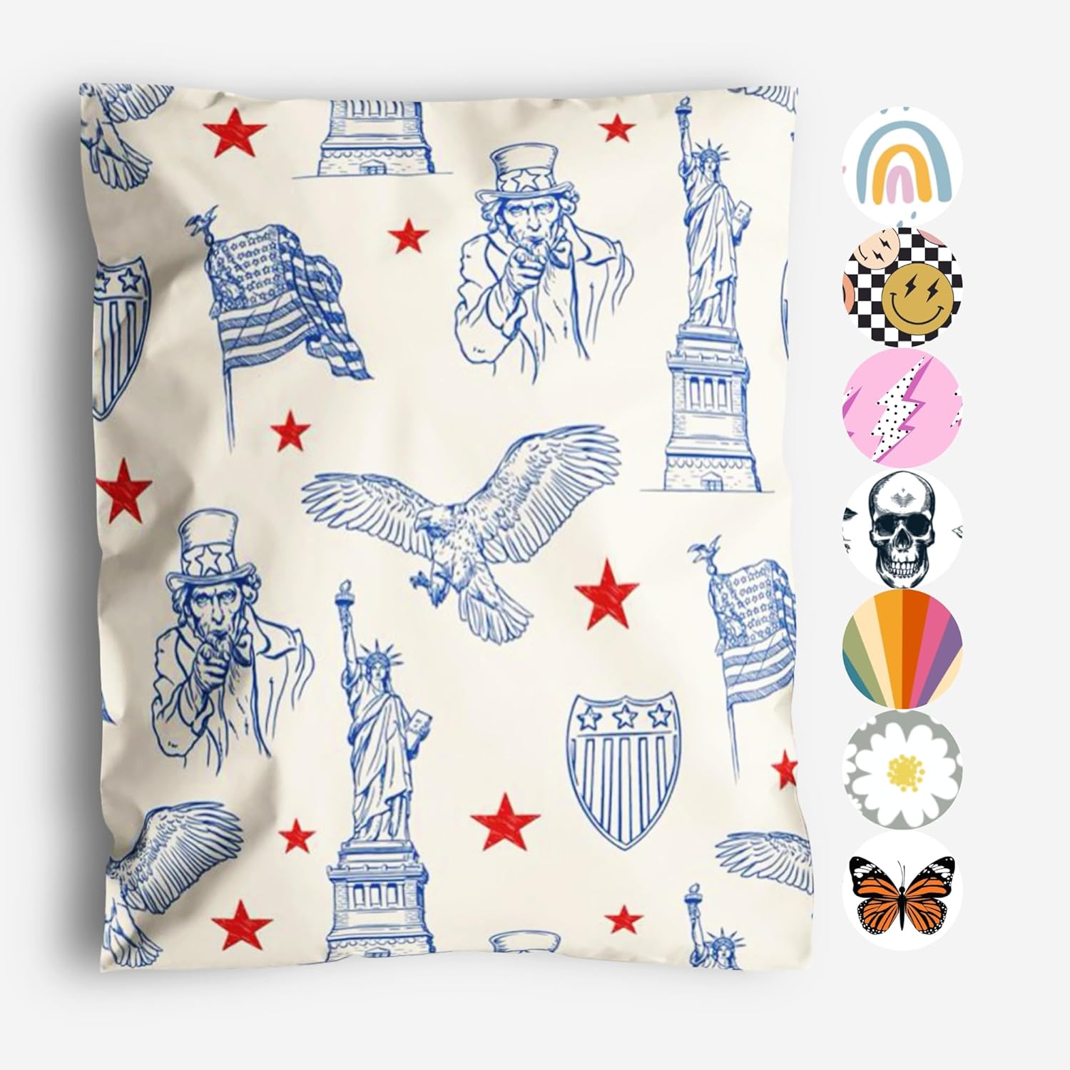 10x13 Poly Mailers with American Patriotic Design for Shipping