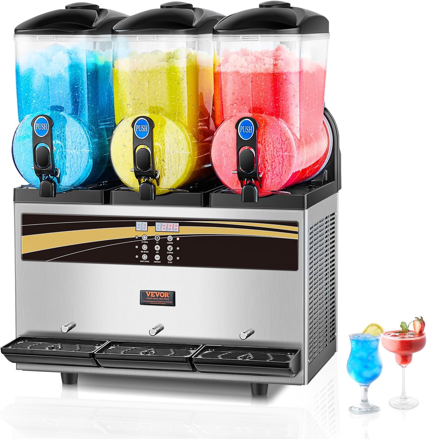 VEVOR Triple Tank Margarita Machine - Frozen Drink Maker