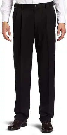 Haggar Men's Cool 18 Hidden Expandable Waist Pleat Front Pant