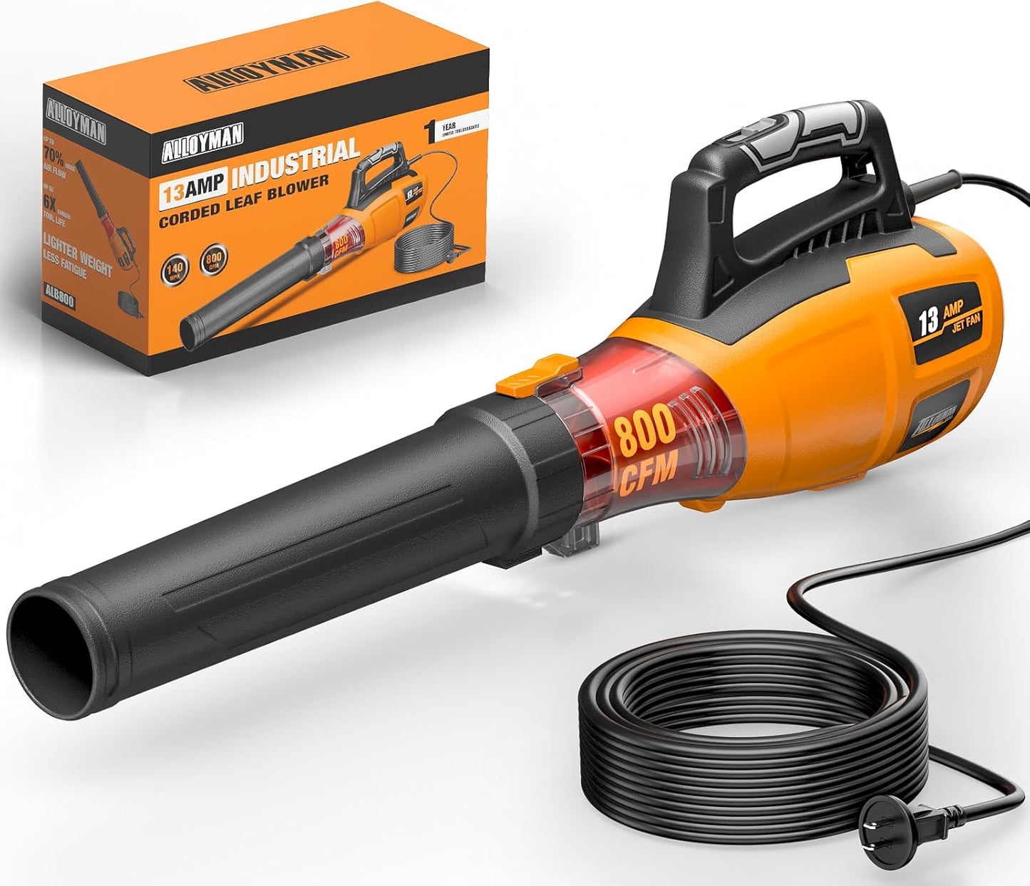 ALLOYMAN 13AMP Cord Leaf Blower for Efficient Yard Cleanup
