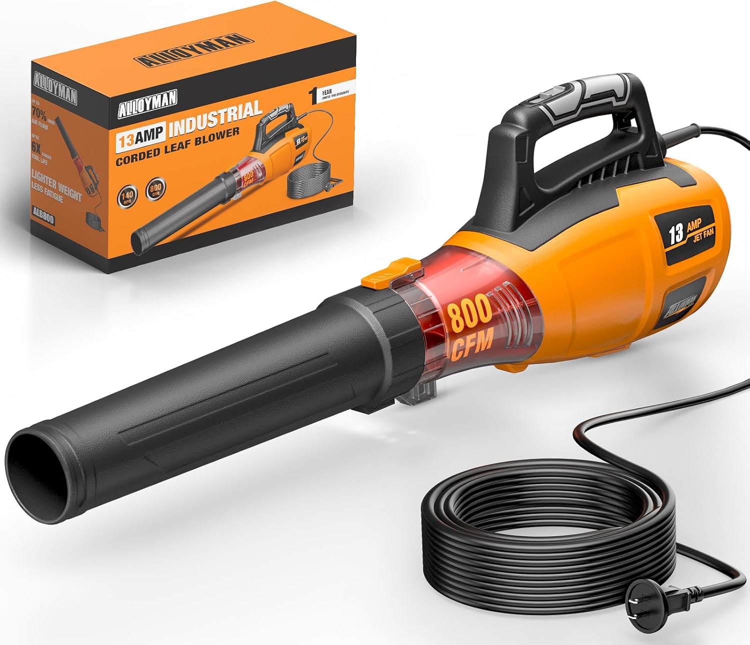 ALLOYMAN 13AMP Cord Leaf Blower for Efficient Yard Cleanup