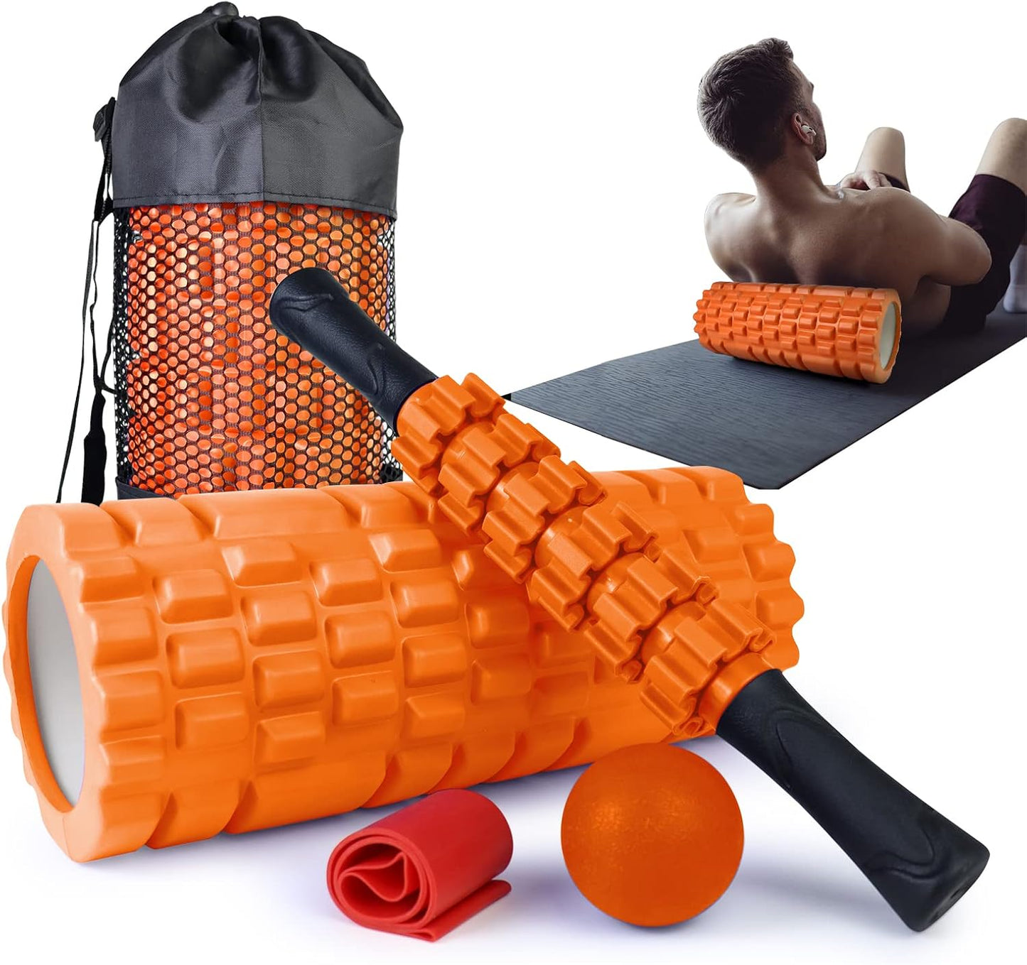 5 in 1 Foam Roller Set for Deep Tissue Muscle Massage and More