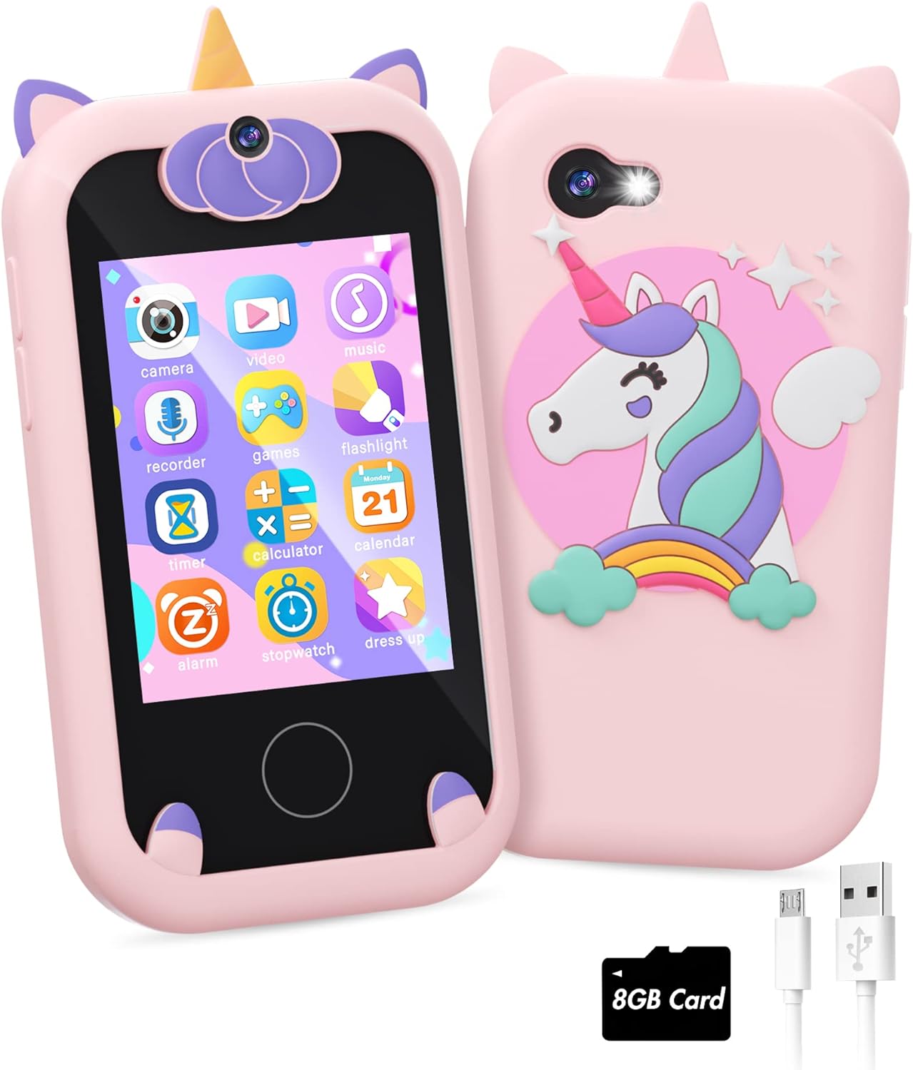 Unicorn-themed Smart Phone for Girls 8-10yrs with 8G Memory