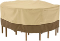 Veranda Water-Resistant 94 in Round Patio Table & Chair Set Cover