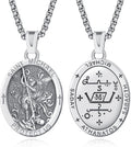 ADMETUS 925 Sterling Silver St Michael Pendant Necklace - Protective