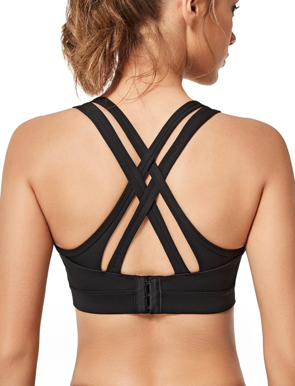 Yvette High Impact Sports Bra for Plus Size Women - Criss Cross Design