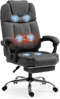 Ergonomic Massage Office Chair with Footrest - Heated Recliner