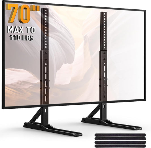PERLESMITH Universal TV Stand - Height Adjustable Table Top Stand