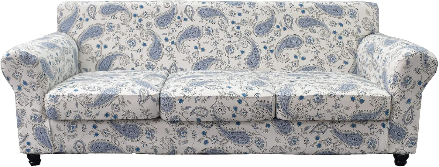 KRFOONN 4 Piece Stretch Sofa Couch Covers for 3 Cushion Couches