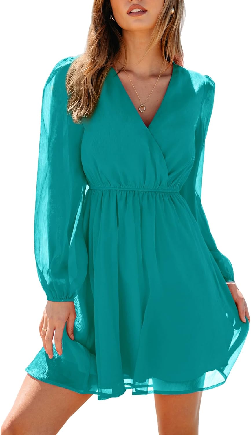 CUPSHE Women's Teal Green Mini Dress for Casual Spring Style