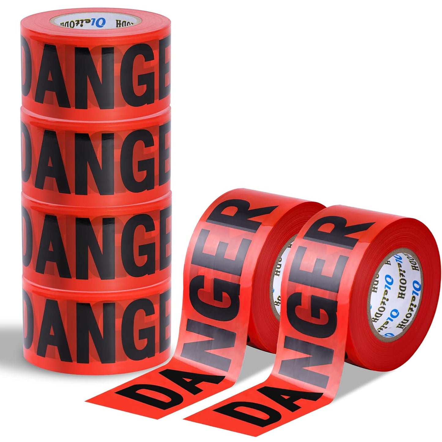 Red Danger Tape 6 Pack for Halloween and Construction Safety