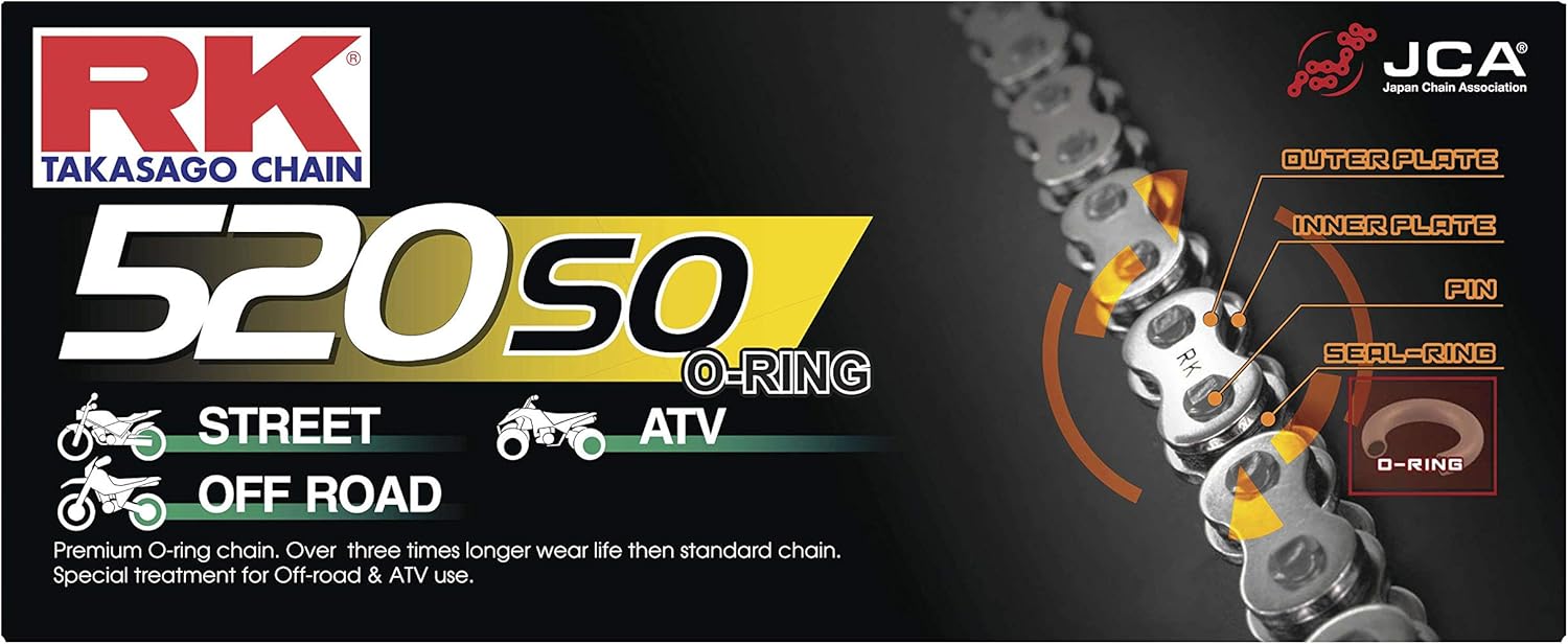 RK Racing Chain 520-SO-108: Durable O-Ring Chain for Motorcycles