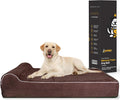 Orthopedic Memory Foam Dog Bed XL 50x34 in with Pillow - Brown