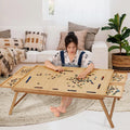 TEAKMAMA 2000 Piece Wooden Jigsaw Puzzle Table with 4 Drawers