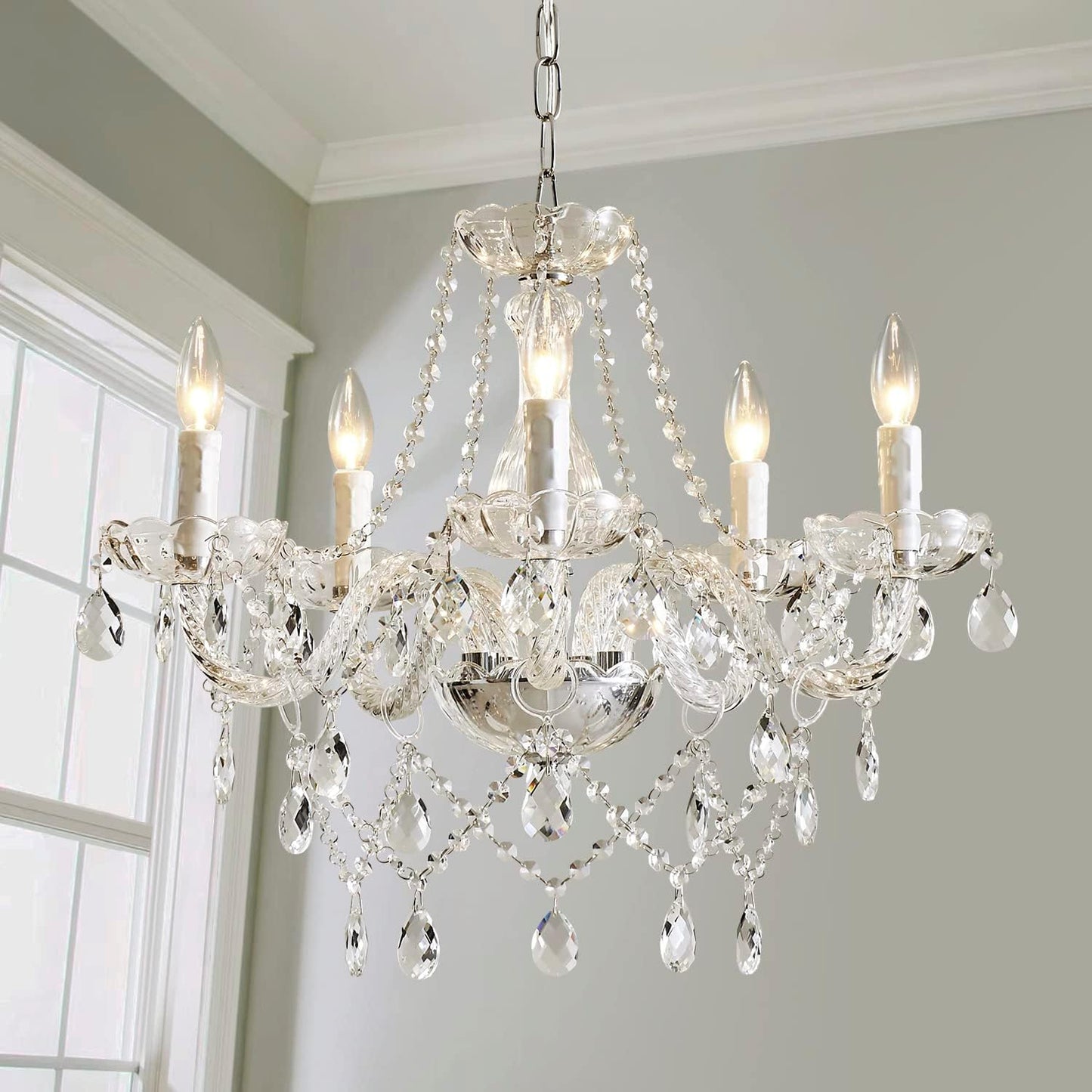 Elegant K9 Crystal Glass Chandelier Pendant Ceiling Lighting Fixture
