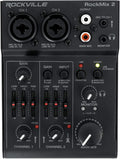 RockMix 2 Channel Mic/Instrument Recording Mixer + USB Interface