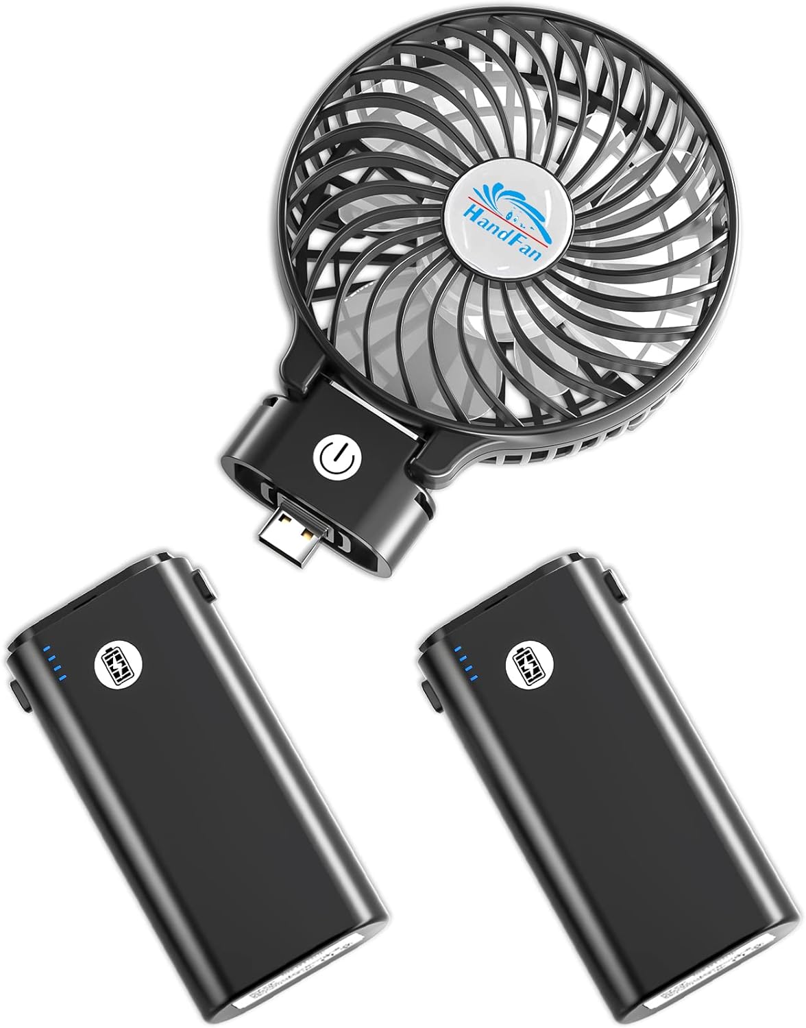 Portable 2-in-1 HandFan Charger Combo