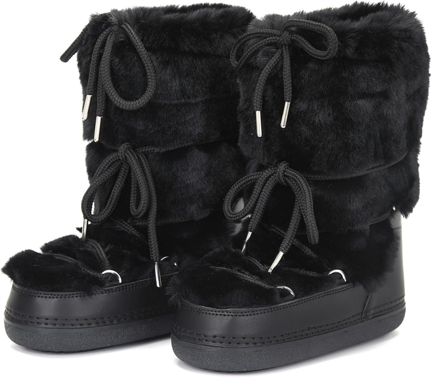 Faux Fur Boots for Women - Water Resistant Snow Boots for Winter