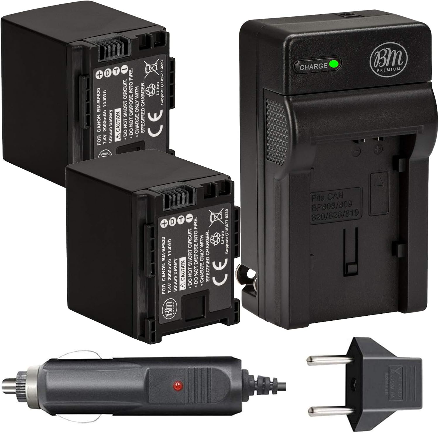 BM 2 BP-820 Batteries and Charger for Canon VIXIA Camcorders
