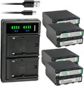 Kastar NP-F990 Battery 4-Pack and LTD2 USB Charger - High Capacity