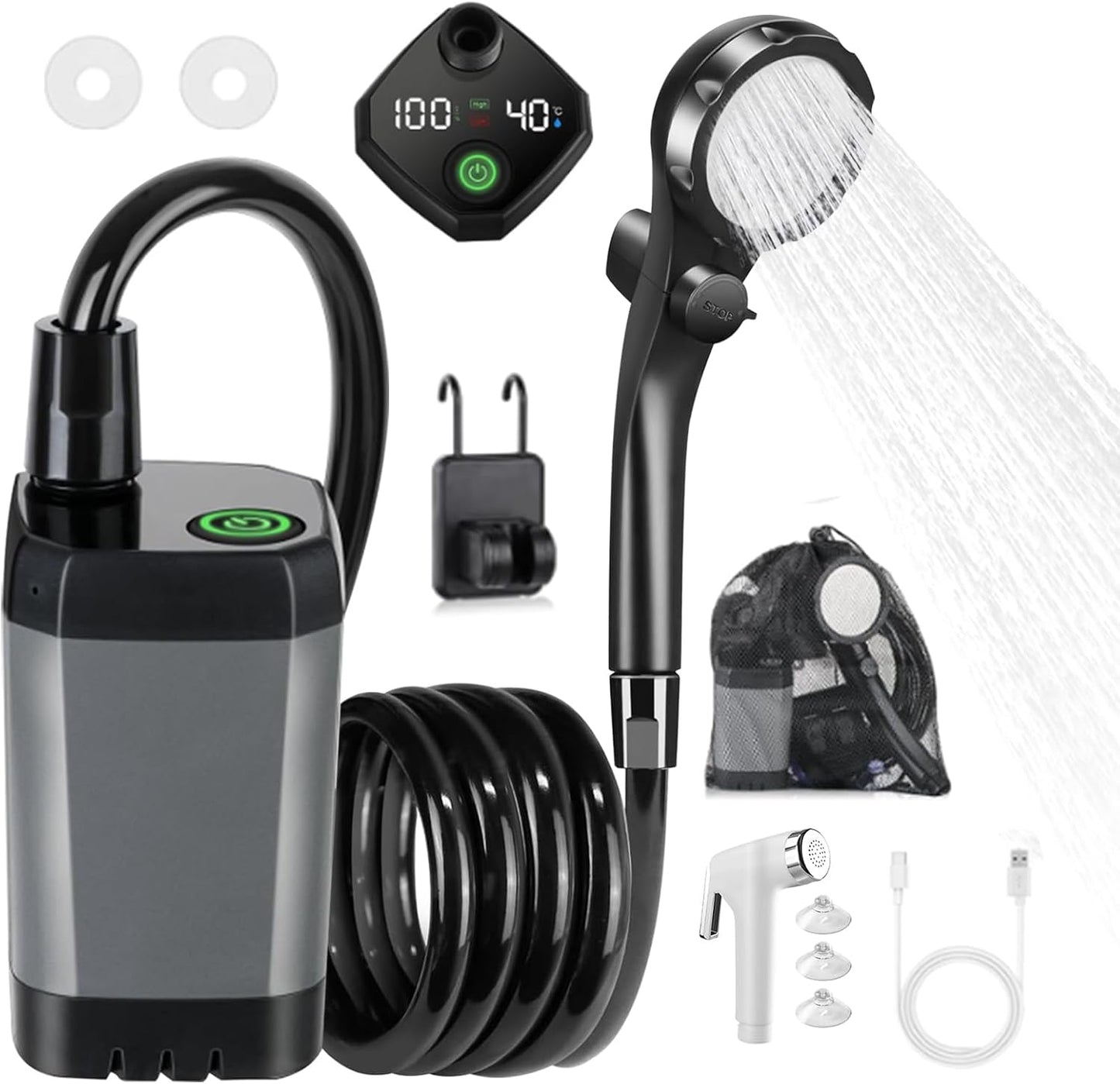 AVDANES Rechargeable Portable Shower Pump - On-the-Go Luxury!