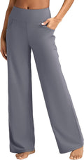 Wide Leg Pants Women High-Waisted Yoga Pants with Pockets - Soft 4-Way
