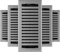 Montezuma Decorative Floor Register 4 x 10 in 5-Pack - Grey Granite