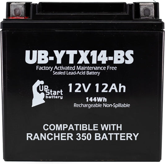 YTX14-BS Replacement Battery for Honda Rancher 350 ATV Power