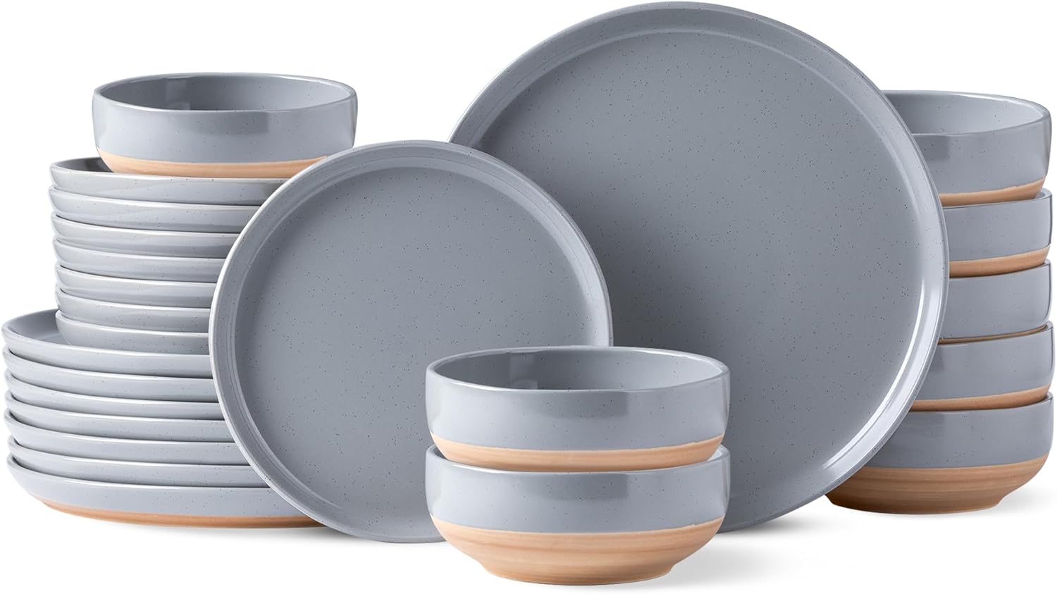 AmorArc Ceramic Dinnerware Sets for 8, 24 Pieces Handpainted
