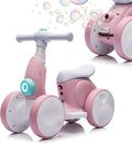 6V Electric Baby Balance Bike with Bubble Machine - Safe 4-in-1 Ride