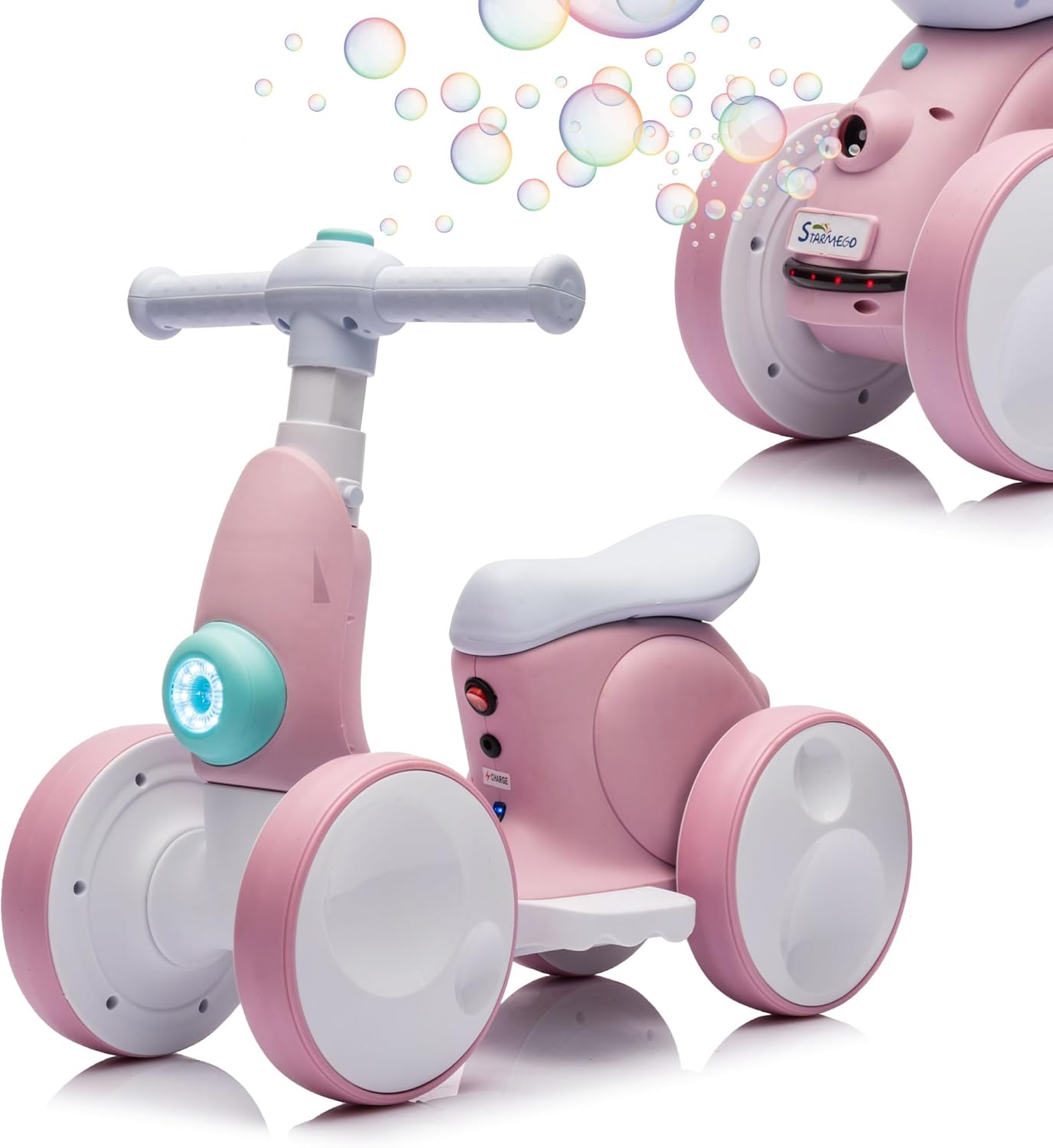 6V Electric Baby Balance Bike with Bubble Machine for Kids