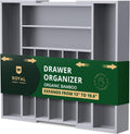 Luxury Bamboo Drawer Organizer (9 Slot, Gray) - Expandable Cutlery