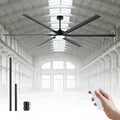 100 in HVLS Ceiling Fan with 6 Black Aluminum Blades - High CFM