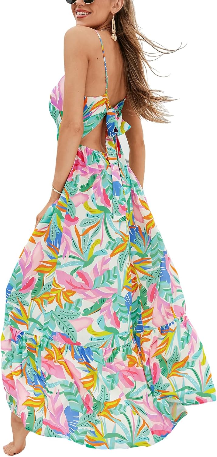 CUPSHE Women's Maxi Dress Floral Print for Summer Casual Wear