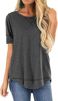 HIYIYEZI Summer Tops for Women Short Sleeve Casual Tunic
