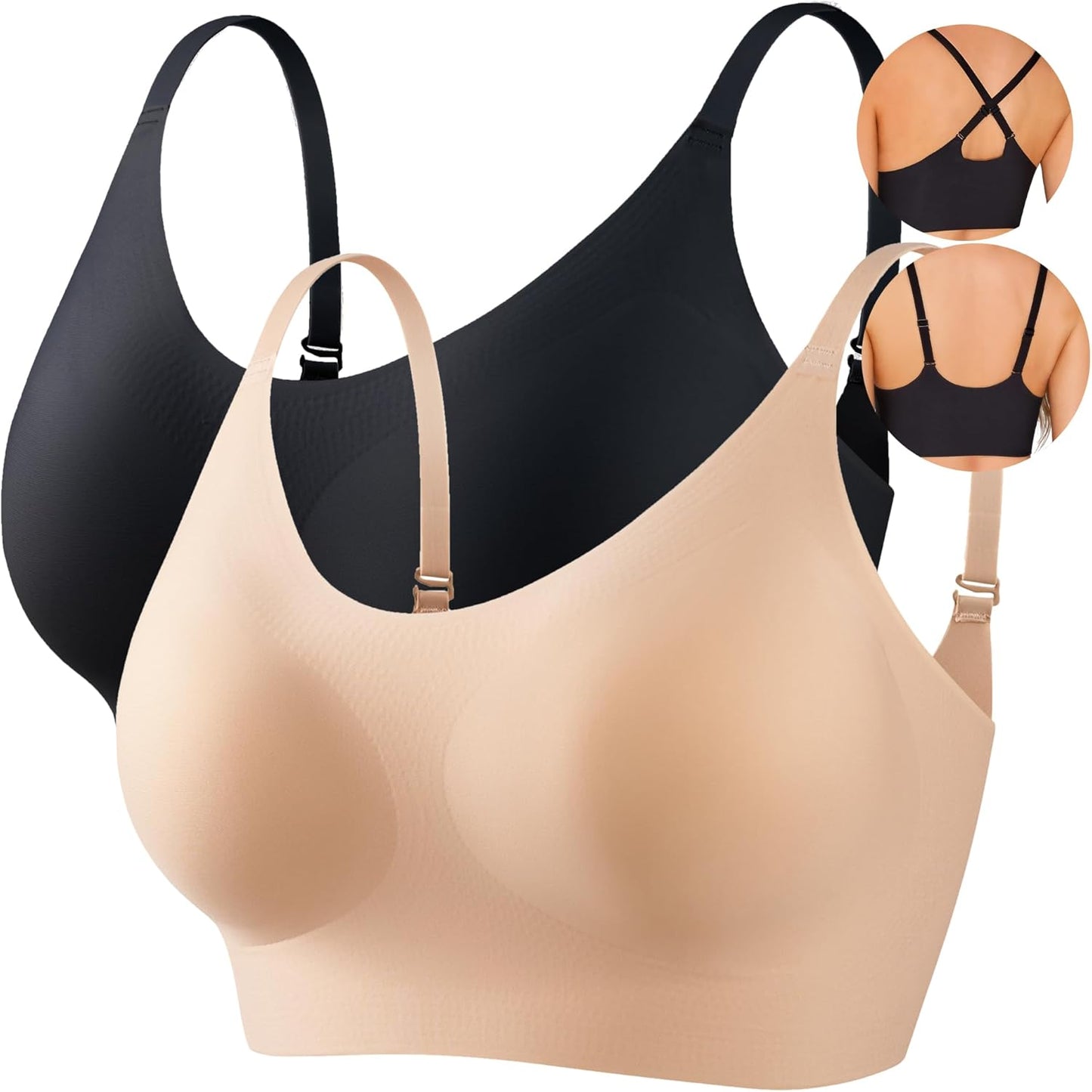PRETTYWELL Comfort Seamless Bra for Women, Wireless & Adjustable