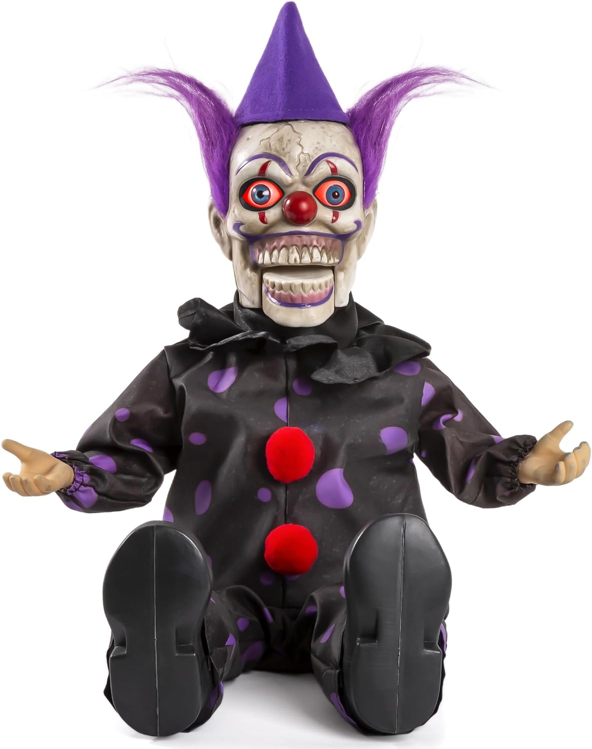 Creepy 15in Clown Puppet Doll for Halloween Animatronics Fun