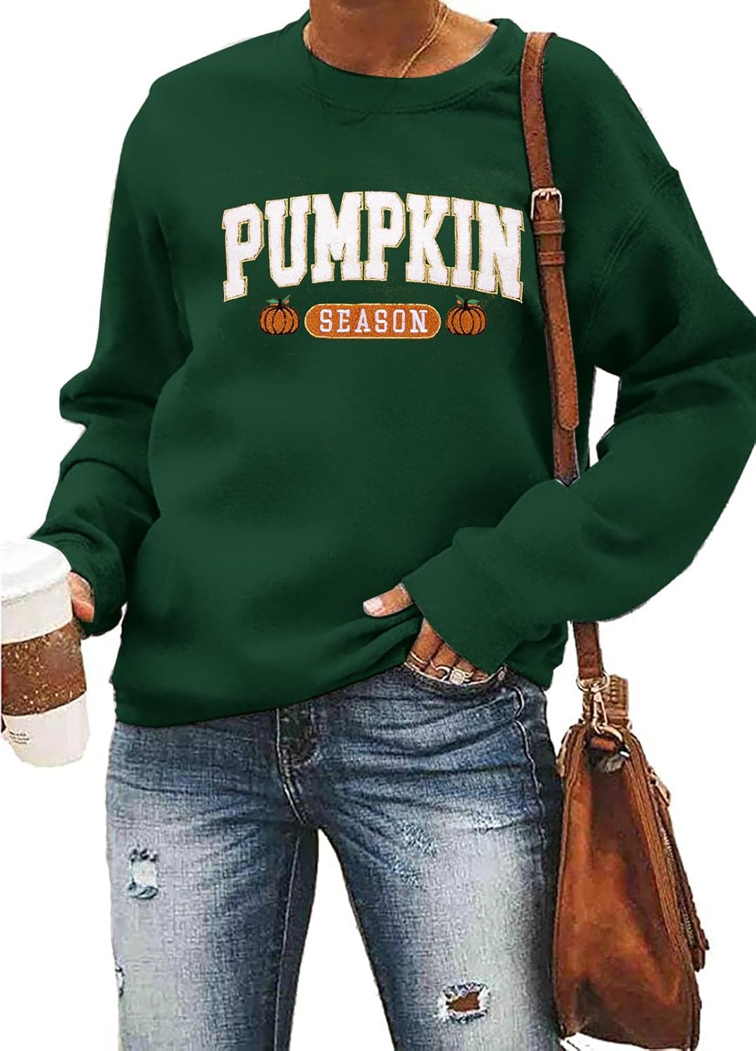 Pumpkin Season Sweatshirt for Women: Fall Crewneck Tops