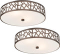 2 PK Flush Mount Ceiling Light Fixture 12 in - Vintage Oil Rubbed
