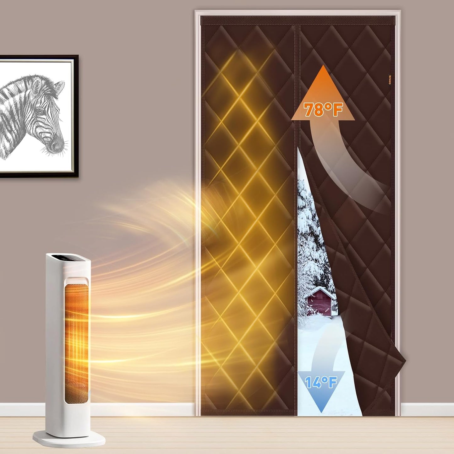 MAGZO Magnetic Thermal Insulated Door Curtain for Winter Use