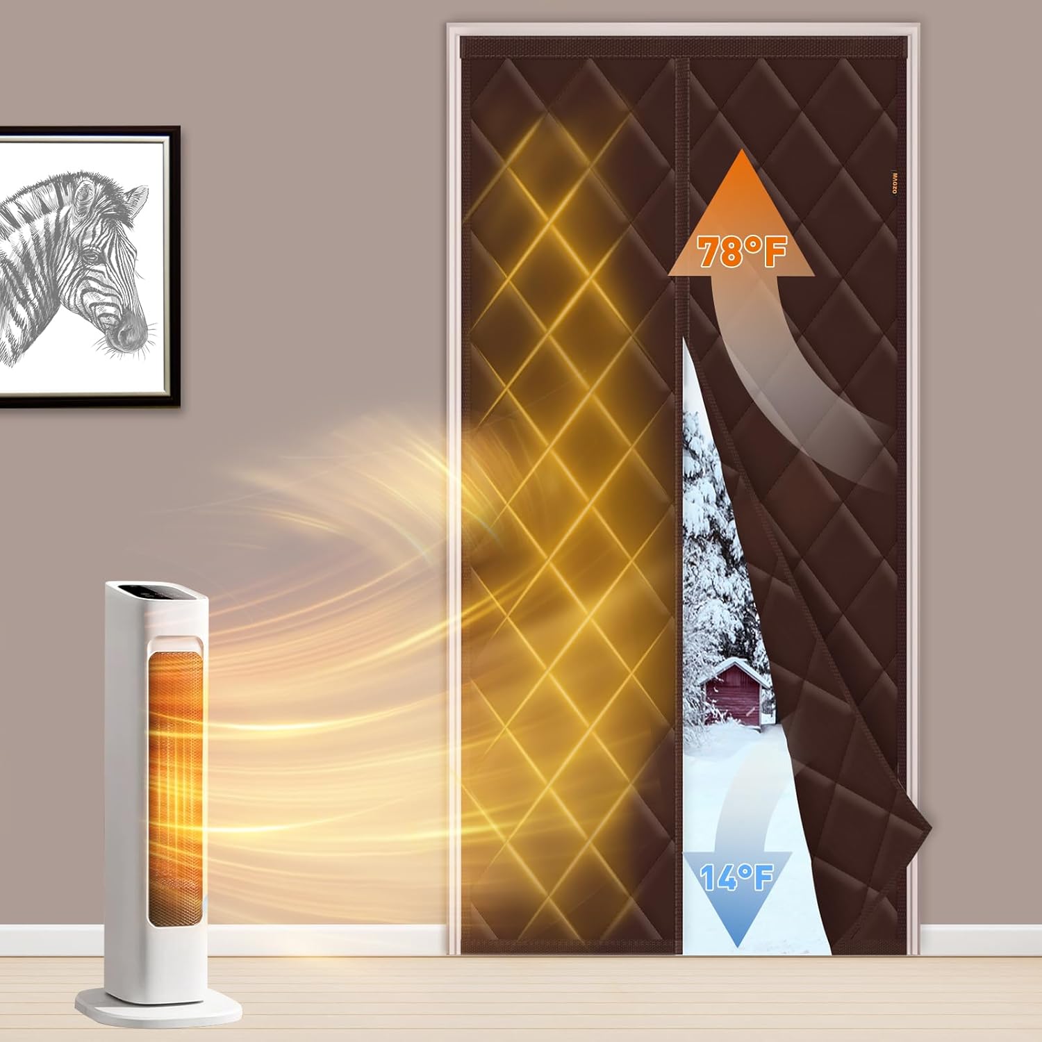 MAGZO Magnetic Thermal Insulated Door Curtain for Winter Use