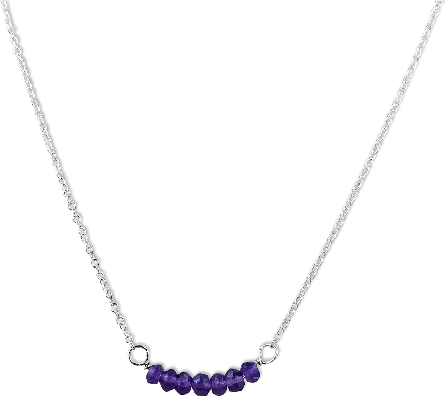 Personalized Birthstone Bar Necklace for Women and Girls