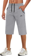 Men's Capri Shorts Quick Dry Below Knee with Zipper Pockets - Stretchy