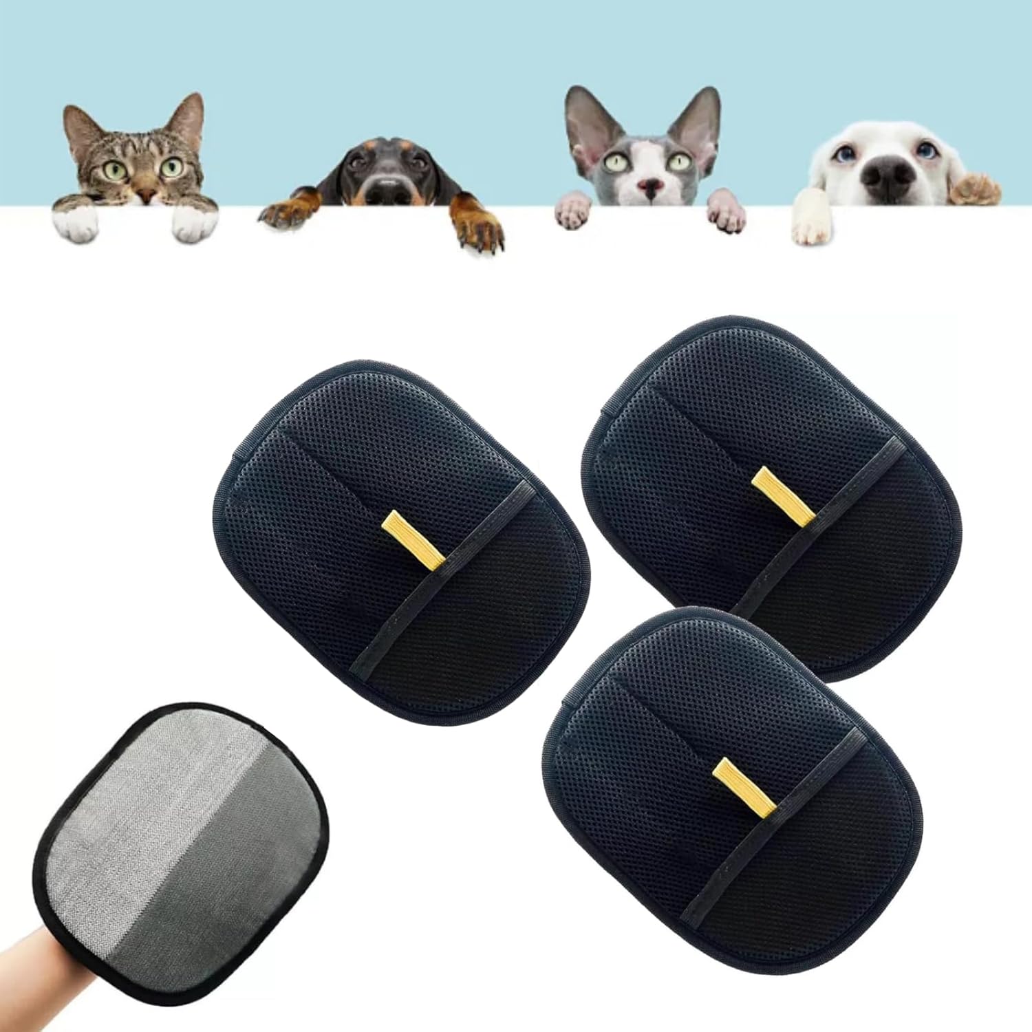 FIALAME Pet Grooming Gloves - Deshed & Clean with Ease!