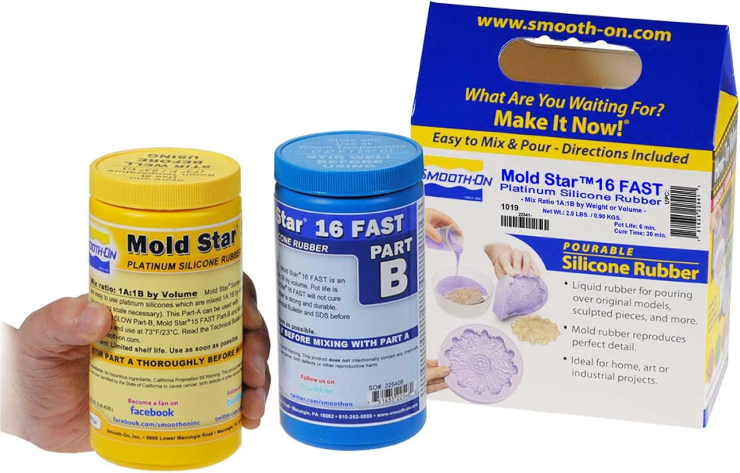Smooth-On Mold Star 16 Fast Silicone Rubber for Art Projects