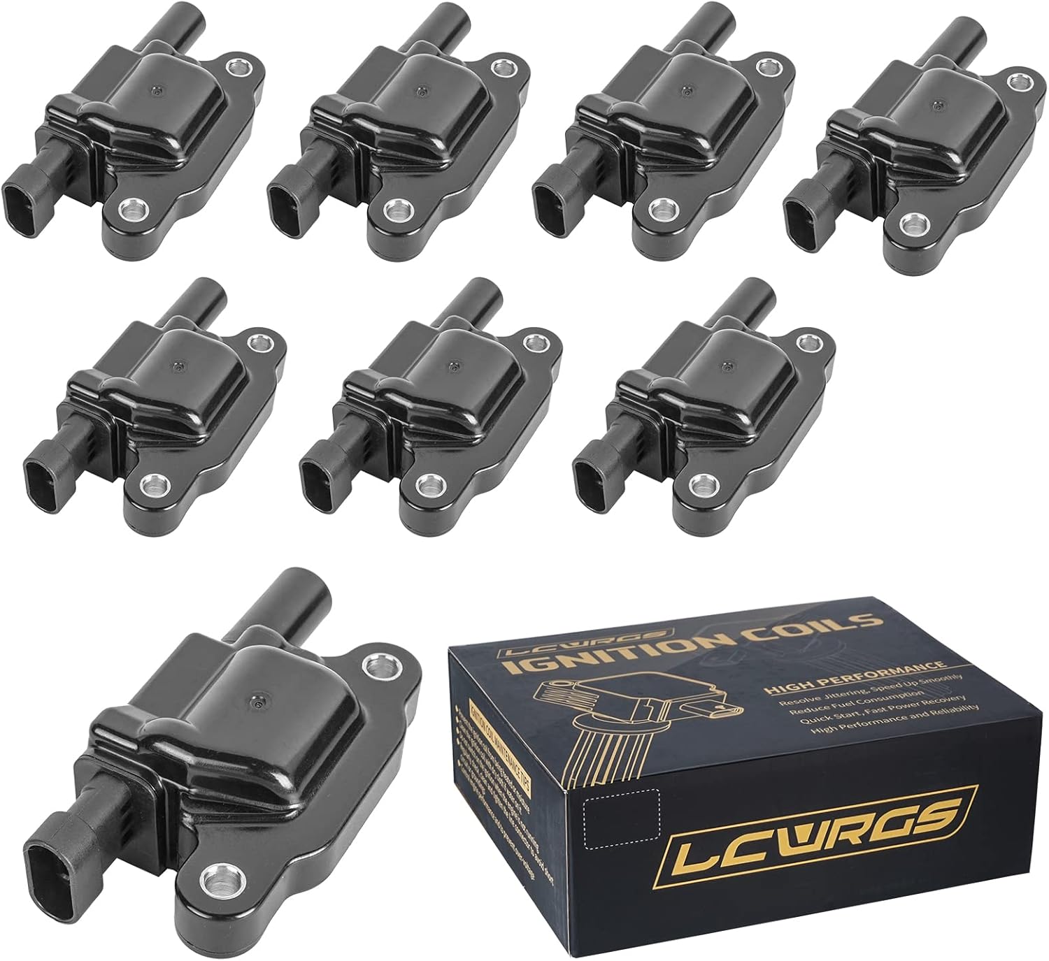 Set of 8 Square Ignition Coil Pack for 5.3L V8 Chevy & GMC